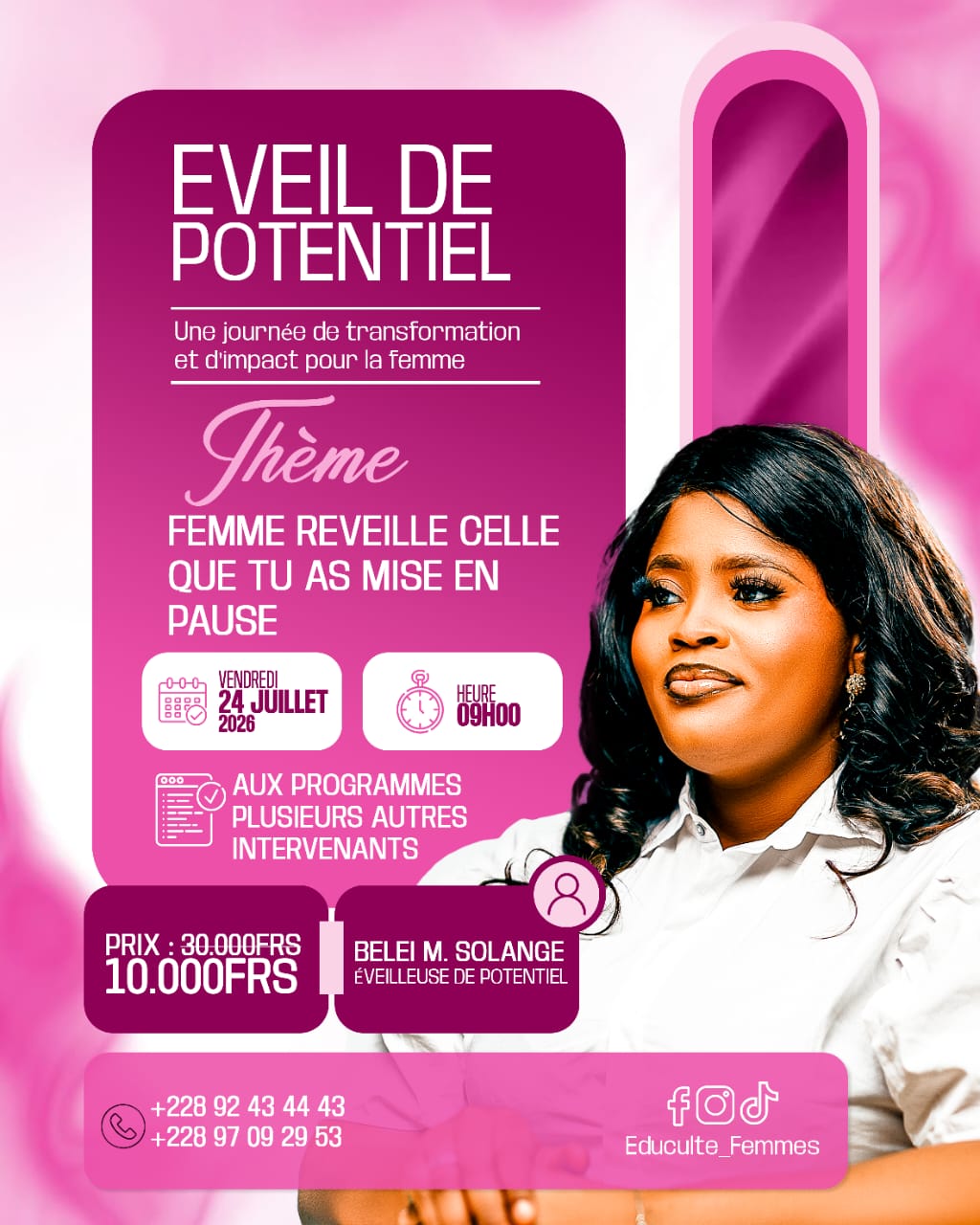 Solange BELEI, fondatrice Educulte Femmes